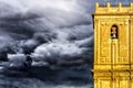 Santa Maria Church facade under threatening sky Royalty Free Stock Photo