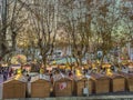 Santa Maria da Feira, Portugal - december 2 2023. Families shopping Christmas presents at traditional Xmas Perlim street market in