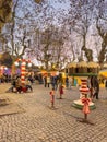 Santa Maria da Feira, Portugal - december 2 2023. Families shopping Christmas presents at traditional Xmas Perlim street market in Royalty Free Stock Photo