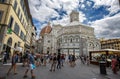 View of Santa Maria dei Fiori, the Dome and the baptistery in Florence, Tuscany, Italy