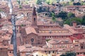 Aerial view of the basilica of Santa Maria dei Servi in Bologna