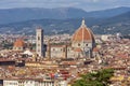 Santa Maria del Fiore cathedral Duomo over city center, Florence, Italy Royalty Free Stock Photo