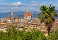 Santa Maria del Fiore cathedral (Duomo) over city center, Florence, Italy Royalty Free Stock Photo