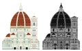 Santa maria del fiore, Italy. Without outline.