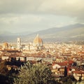 Santa Maria del Fiore vintage effect. Florence city view. Royalty Free Stock Photo