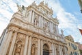 Santa Maria del Giglio, low angle view of baroque church in Venice, Italy Royalty Free Stock Photo