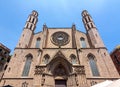 Santa Maria del Mar church facade, Barcelona, Spain Royalty Free Stock Photo