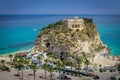 Santa Maria dell`Isola, Church in Tropea beach - Calabria, Italy Royalty Free Stock Photo