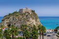 Santa Maria dell`Isola, Church in Tropea beach - Calabria, Italy Royalty Free Stock Photo