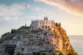 Santa Maria dell`Isola at sunset - Tropea, Calabria, Italy Royalty Free Stock Photo