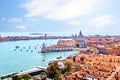 Santa Maria della Salute and Giudecca island, view from Piazza San Marco Campanile Royalty Free Stock Photo