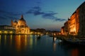 Santa Maria della Salute and Grand Canal at sunset Royalty Free Stock Photo