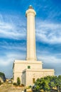 Santa Maria di Leuca iconic lighthouse, Salento, Apulia, Italy Royalty Free Stock Photo