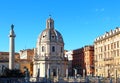 Santa Maria di Loreto and Trajan column, Rome Royalty Free Stock Photo