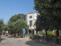Santa Maria Navarrese, Sardinia, Italy, September 10, 2020: view of street at center of village Santa Maria Navarrese