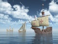 Santa Maria, Nina and Pinta of Christopher Columbus Royalty Free Stock Photo