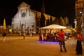 Santa Maria Novella church and place by night Royalty Free Stock Photo