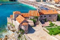 Santa Maria in Punta Church by the Citadel, aerial view, Budva, Montenegro