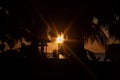 Santa Marta city beach dusk silhouette scene