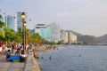 SANTA MARTA, COLOMBIA, 03 AUGUST, 2018: The beautifull promenade along the seashore in Santa Marta.