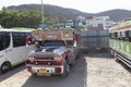 Colombian native and cultural bus named `chiva` used to transport tourist to Tayrona National Park