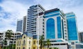 SANTA MARTA, COLOMBIA - OCOTBER 10, 2017: Beautiful outdoor view of huge building in Santa Marta, Colombia Royalty Free Stock Photo