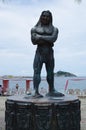 SANTA MARTA, COLOMBIA - OCTOBER 21, 2017: Statue of Lovers` Park in downtown Santa Marta, popular caribbean destination Royalty Free Stock Photo