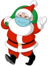 Santa with medical mask and gift sack