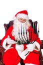 Santa and Menorah Royalty Free Stock Photo