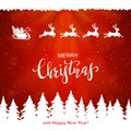 Santa and Merry Christmas on Red Background Royalty Free Stock Photo