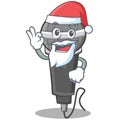 Santa microphone cartoon character design