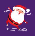 Santa Modern Dancer Cute Cartoon Character Isolate Royalty Free Stock Photo