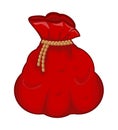 Santa money bag, sack vector symbol icon design.