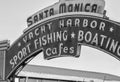 SANTA MONICA - AUG 20, 2014: Santa Monica Yacht Harbor Sport Fishing and Boating Entrance Sign in Los Angeles California. Santa M Royalty Free Stock Photo