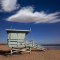 Santa Monica beach lifeguard tower in California Royalty Free Stock Photo