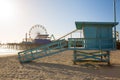 Santa Monica beach lifeguard tower in California Royalty Free Stock Photo