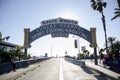 Santa Monica beach pier sign Royalty Free Stock Photo