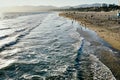 Santa Monica beach view from the pier during sunset Royalty Free Stock Photo