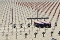 Arlington West Crosses on the beach. Santa Monica, CA, USA. June 16, 2014. Royalty Free Stock Photo