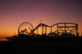 Magic sunset in Santa Monica pier. Royalty Free Stock Photo