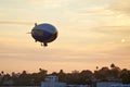 SANTA MONICA, CALIFORNIA USA - OCT 07, 2016: The Good Year blimp Zeppelin flies over airport Royalty Free Stock Photo