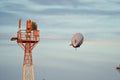 SANTA MONICA, CALIFORNIA USA - OCT 07, 2016: The Good Year blimp Zeppelin flies over airport Royalty Free Stock Photo