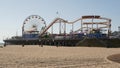 SANTA MONICA, LOS ANGELES CA USA - 28 OCT 2019: Famous classic california summertime symbol, pacific ocean beach resort. Iconic