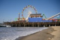 Santa Monica, Los Angeles, USA, October 30th, 2019 The view of Pacific Park on the Santa Monica Pier near Pacific Ocean