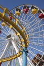 Santa Monica Pier Carnival Amusement Thrill Rides Royalty Free Stock Photo