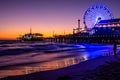 Santa Monica Pier at colorful sunset Royalty Free Stock Photo