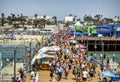 Santa Monica Pier, crowded summer, on August 12th, 2017 - Santa Monica, Los Angeles, LA, California, CA