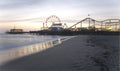 Santa Monica Pier Dusk Royalty Free Stock Photo