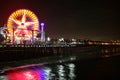 Santa Monica pier at night