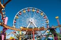 Santa Monica Pier Pacific Park Amusement Rides Royalty Free Stock Photo